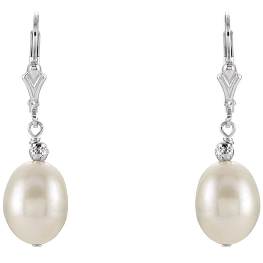 Cultured White Freshwater Pearl Earrings