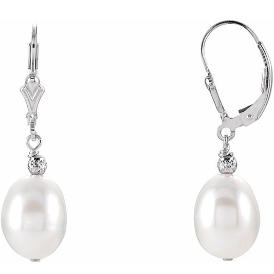 Cultured White Freshwater Pearl Earrings