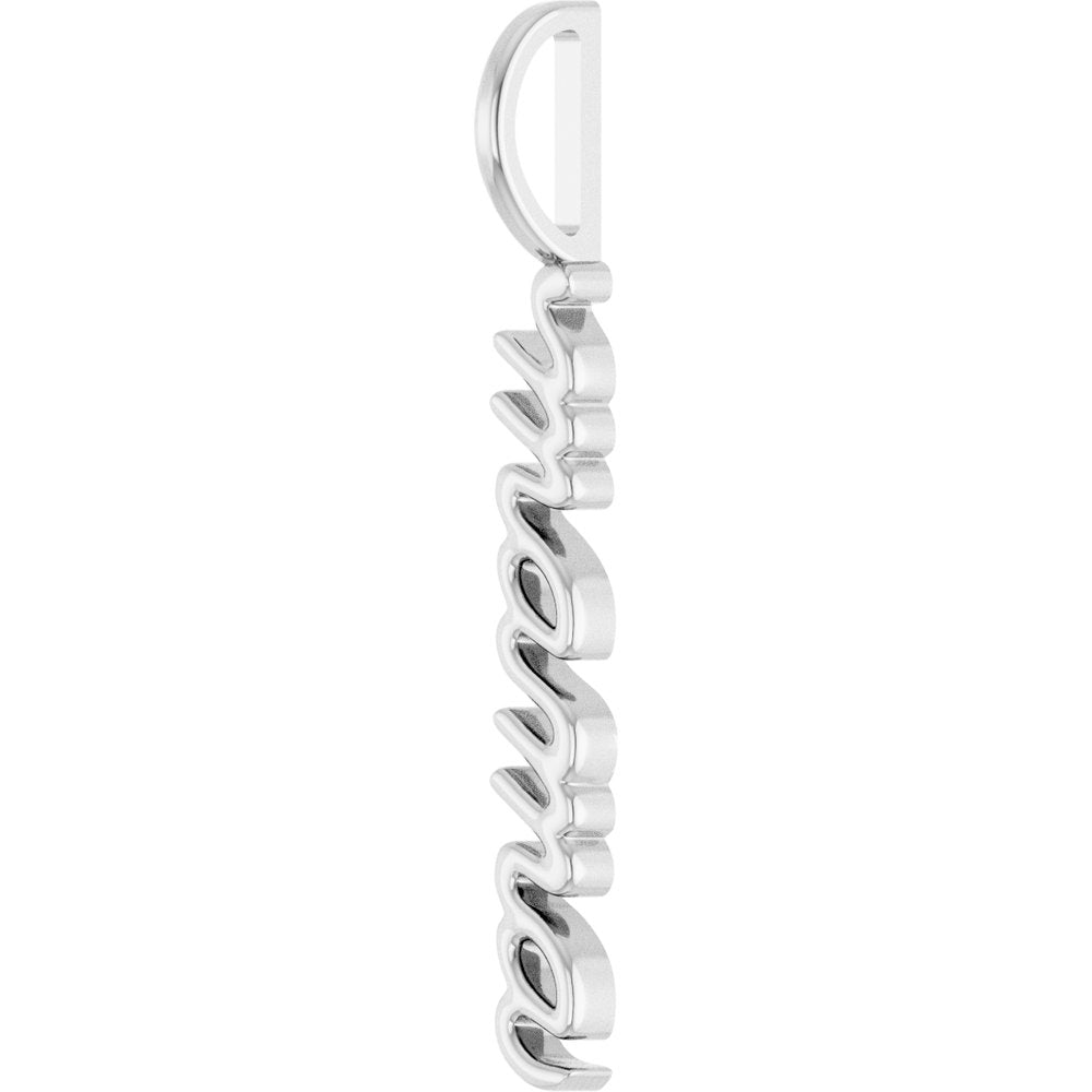 Small Sterling Silver Vertical Mama Charm Pendant