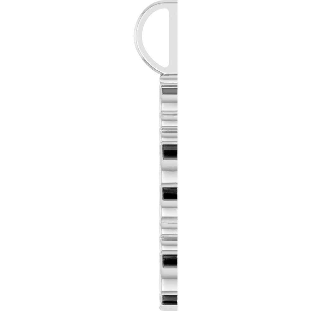 Small Sterling Silver Vertical Mama Charm Pendant