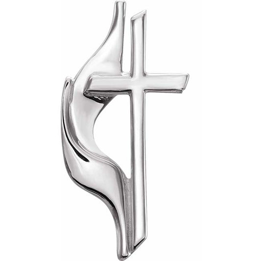 United Methodist Cross & Flame Christian Lapel Pin