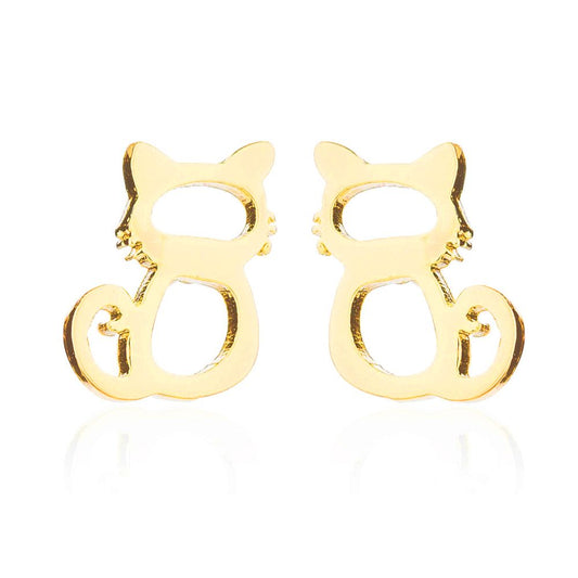 Cute Cat Stainless Steel Earrings