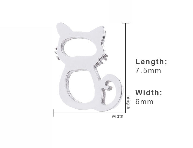 Cute Cat Stainless Steel Earrings