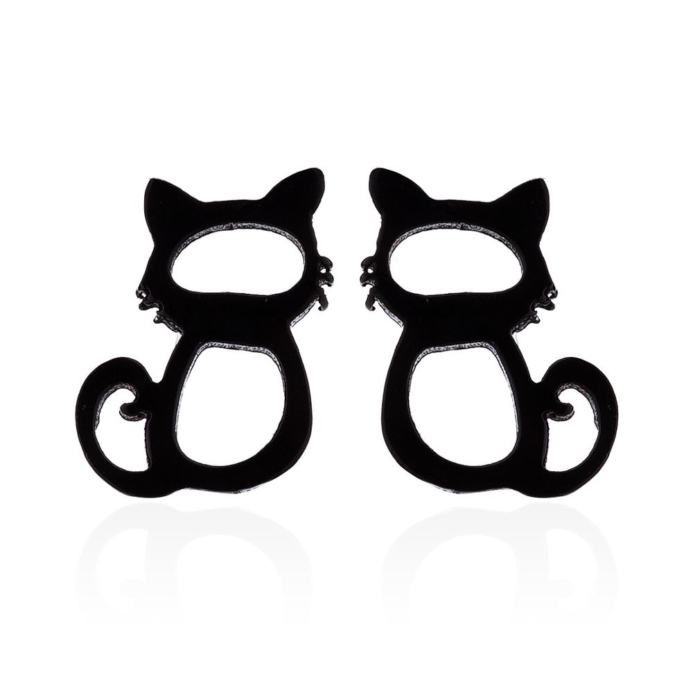 Cute Cat Stainless Steel Earrings