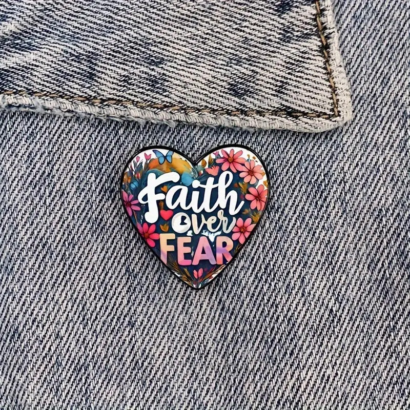 Faith Over Fear Heart Enamel Pin