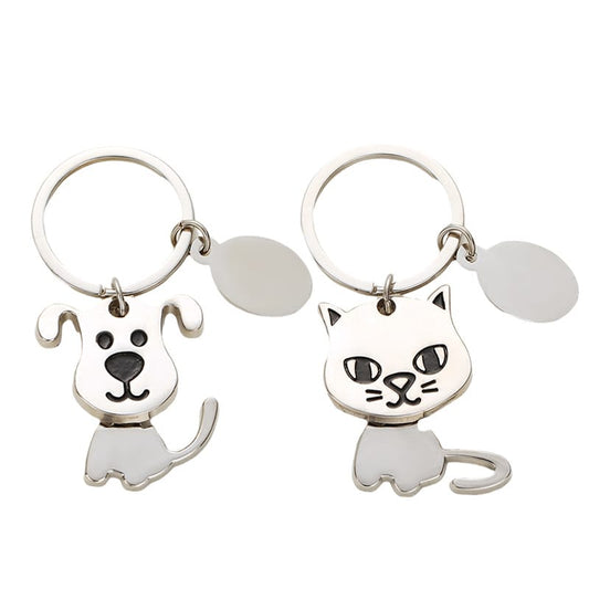 Cute Cat or Dog Metal Keychain
