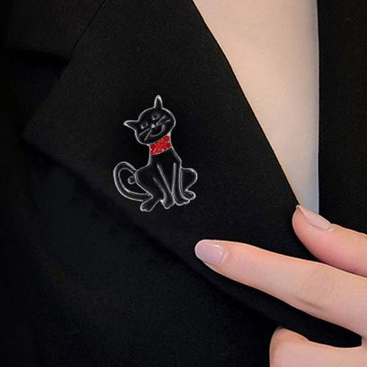 Cute Black Cat Enamel Pin