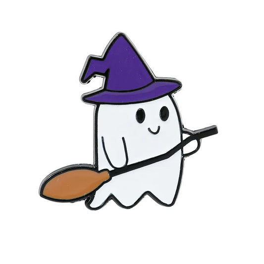 Cute Witch Ghost Enamel Pin