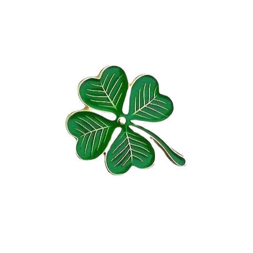 Lucky Shamrock Green 4 Leaf Clover Enamel Pin