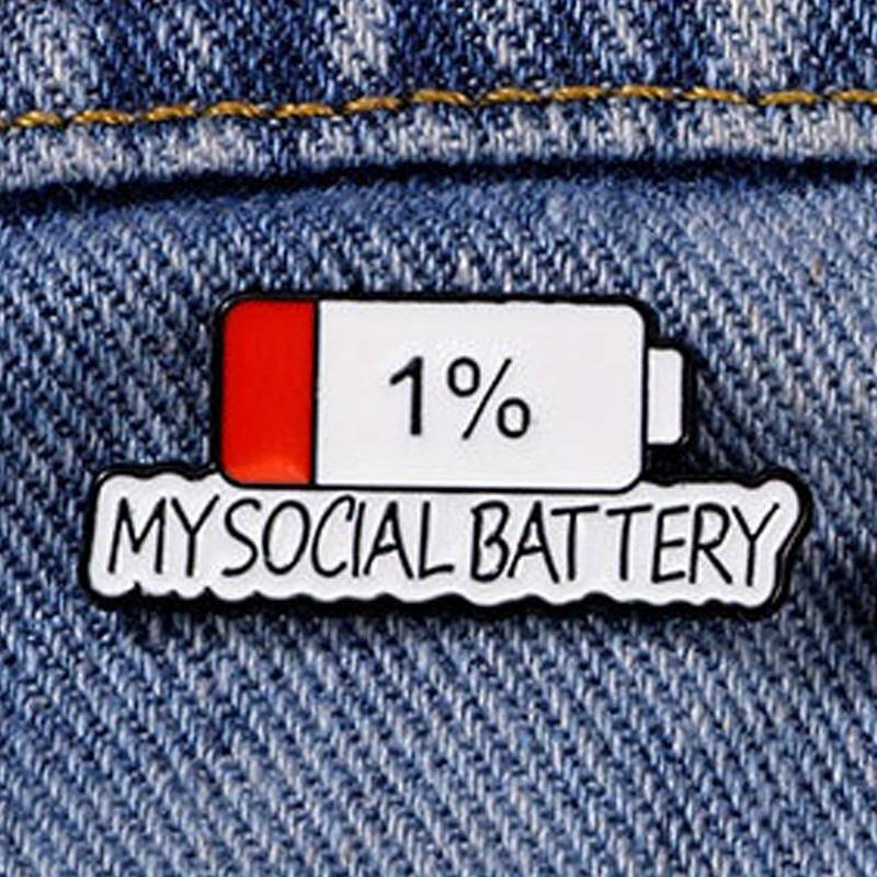 My Social Battery 1% Enamel Pin