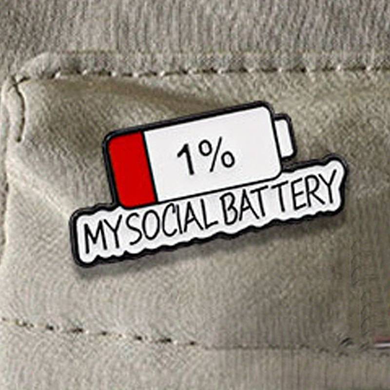 My Social Battery 1% Enamel Pin