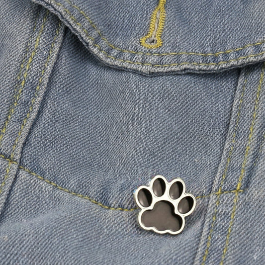 Black Paw Print Animal Lover Enamel Pin