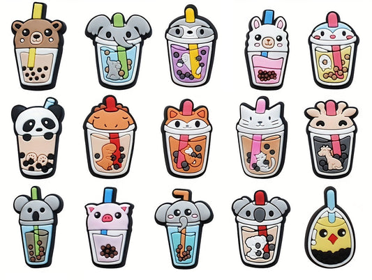 Cute Animal Bubble Tea Shoe Charms / Jibbitz