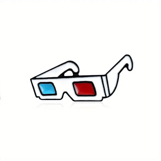 White 3D Glasses Enamel Pin