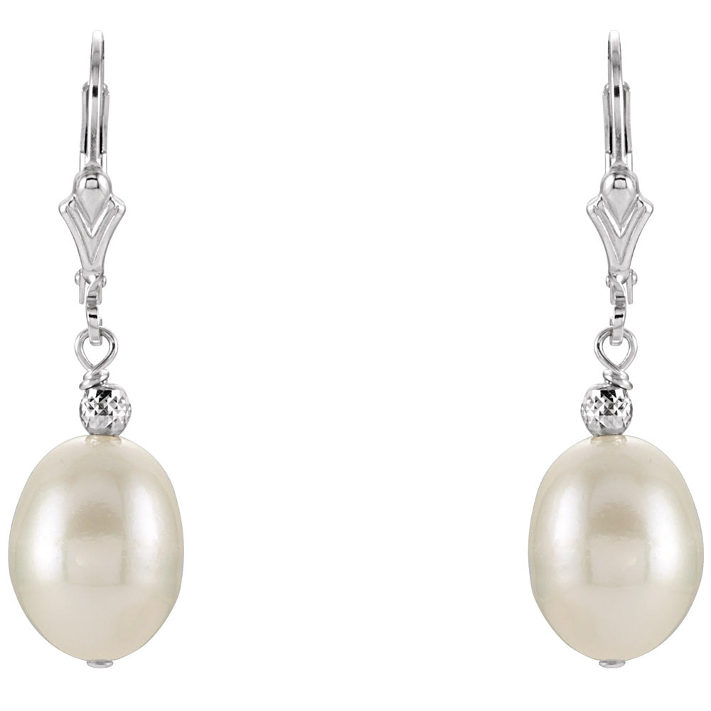 Cultured White Freshwater Pearl Earrings