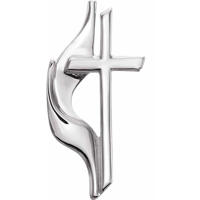 United Methodist Cross & Flame Christian Lapel Pin