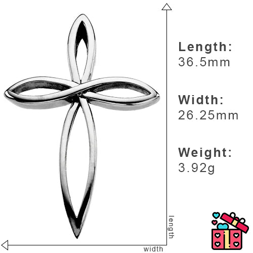 Sterling Silver 36mm Cross Pendant