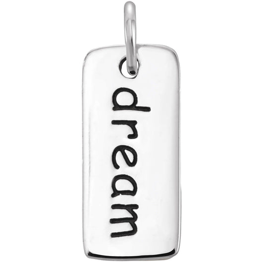 Small Sterling Silver "Dream" Tag Charm