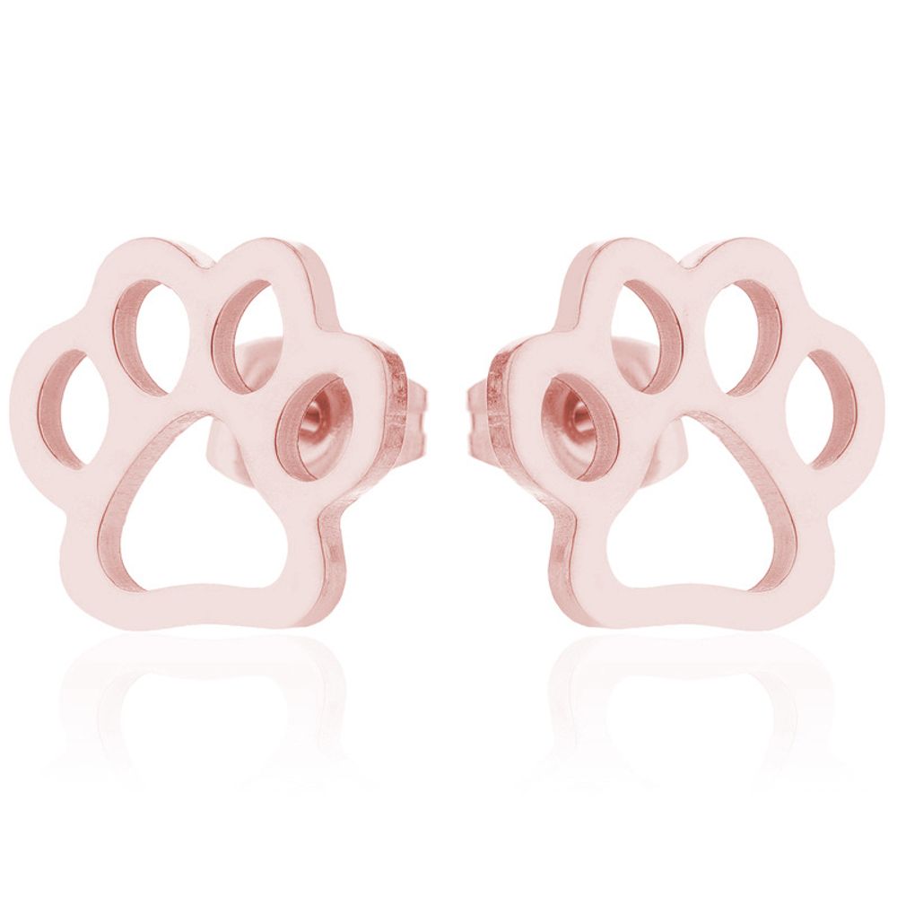Stainless Steel Paw Print Earrings