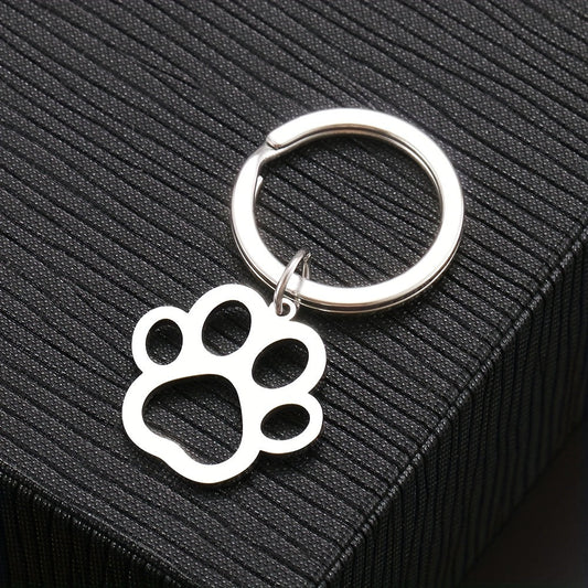 Stainless Steel Dog Paw Keychain
