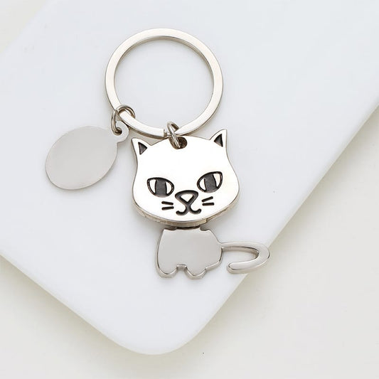 Cute Cat or Dog Metal Keychain