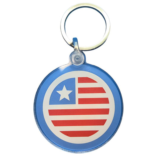 USA Flag Round Acrylic Key Chain