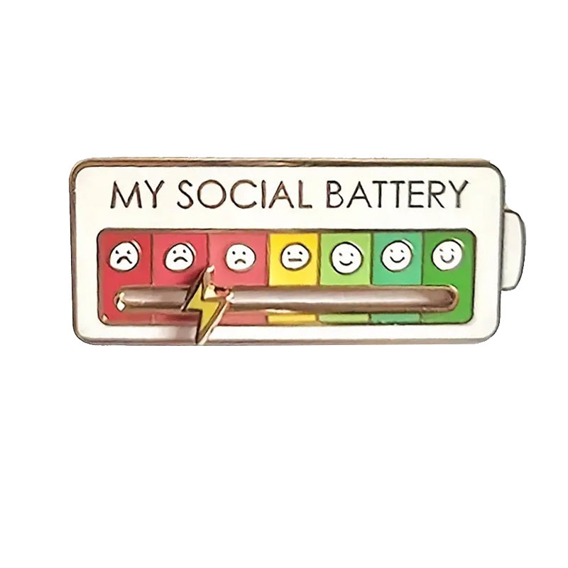 My Social Battery Interactive Mood Enamel Pin