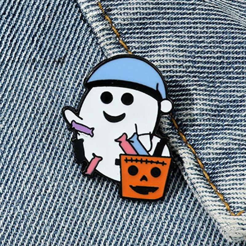 Cute Trick or Treating Ghost Enamel Pin