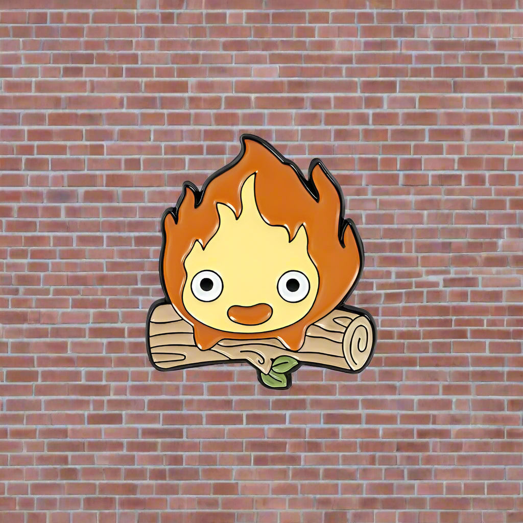Howl's Moving Castle Calcifer with Fire Log Enamel Pins