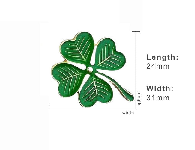 Lucky Shamrock Green 4 Leaf Clover Enamel Pin
