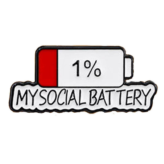My Social Battery 1% Enamel Pin