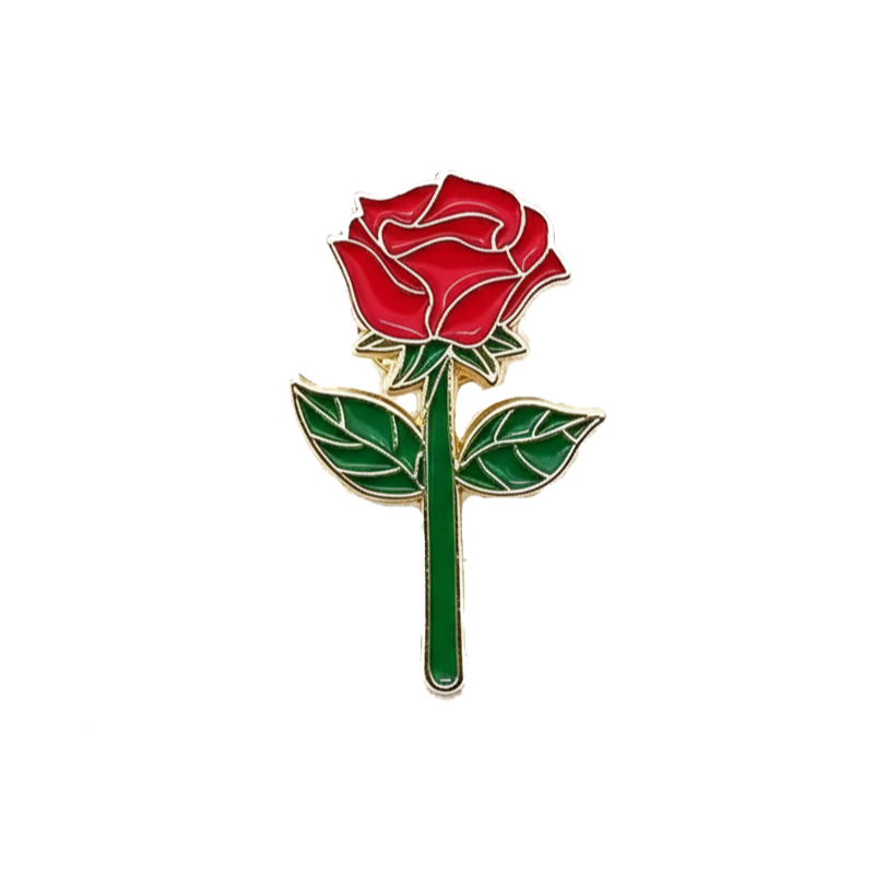 Red Rose Enamel Lapel Pin
