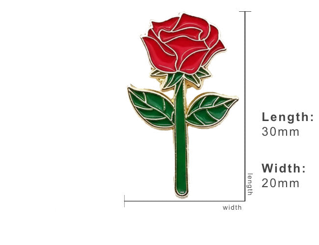Red Rose Enamel Lapel Pin