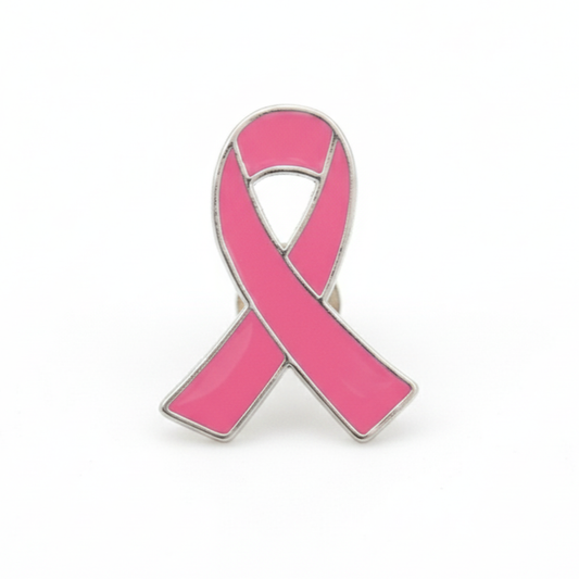 Pink Ribbon Breast Cancer Awareness Support Lapel Pin