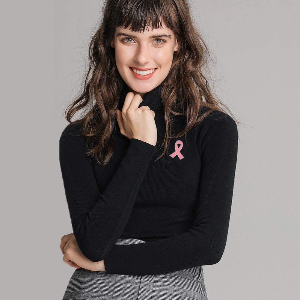 Pink Ribbon Breast Cancer Awareness Support Lapel Pin