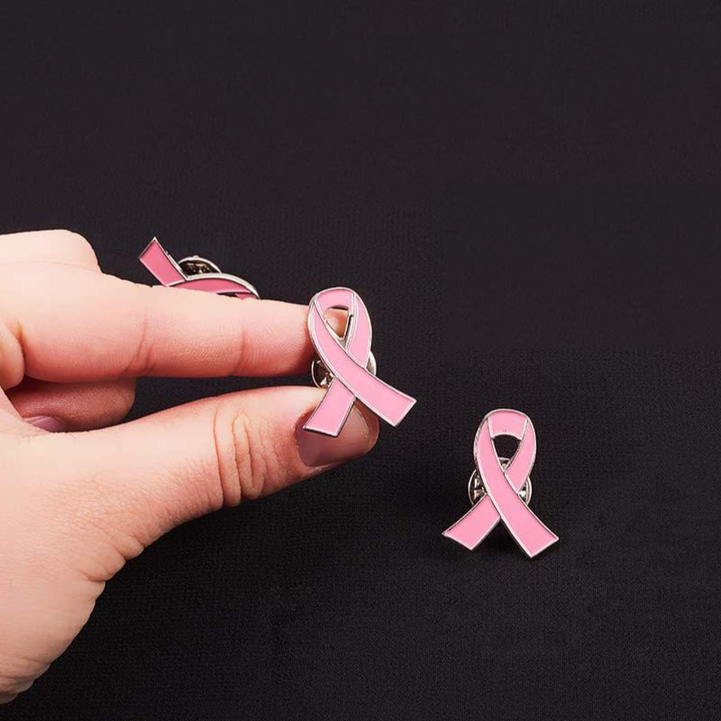 Pink Ribbon Breast Cancer Awareness Support Lapel Pin