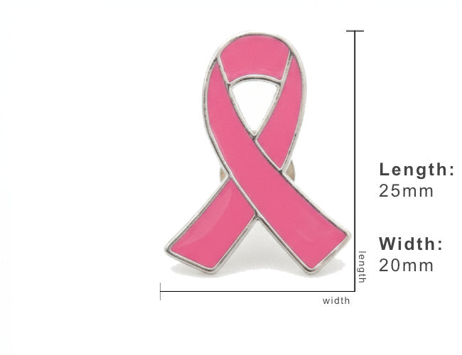 Pink Ribbon Breast Cancer Awareness Support Lapel Pin