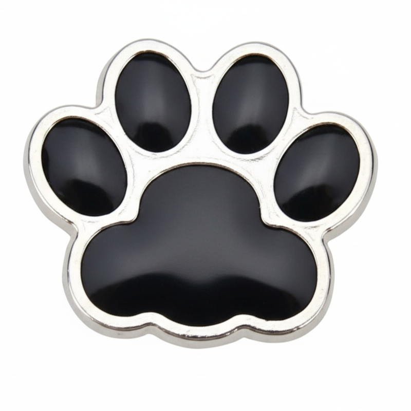 Black Paw Print Animal Lover Enamel Pin