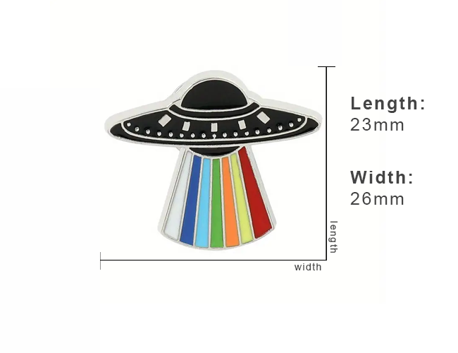 Alien UFO Rainbow Spaceship Enamel Pin