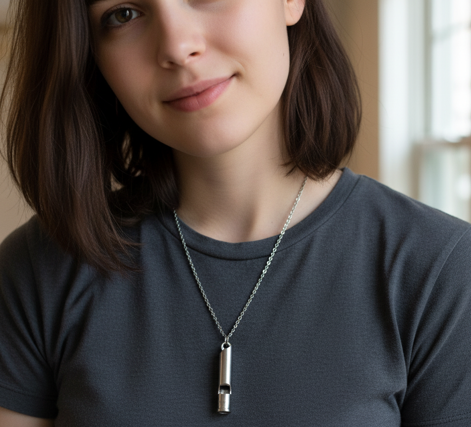 Self Defense Safety Whistle Necklace