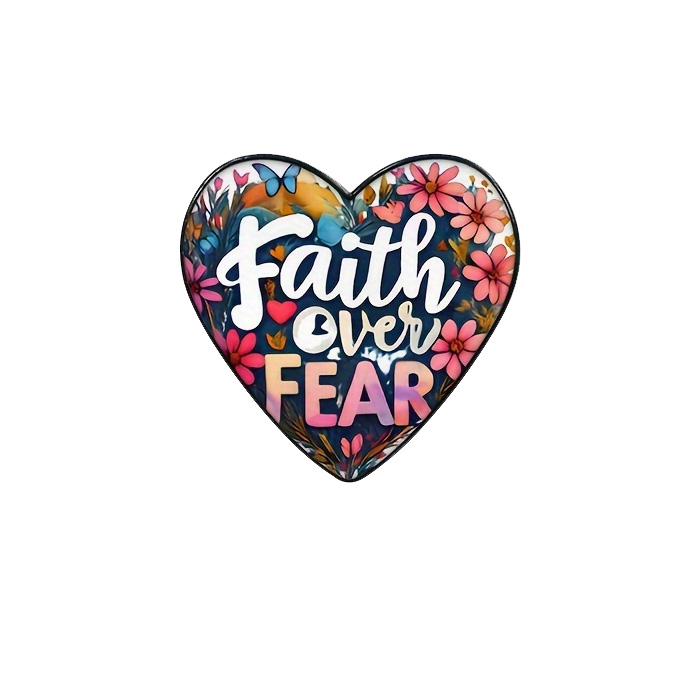 Faith Over Fear Heart Enamel Pin
