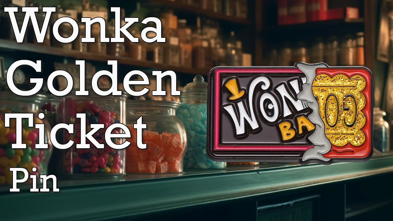 Wonka Bar Golden Ticket Enamel Pin