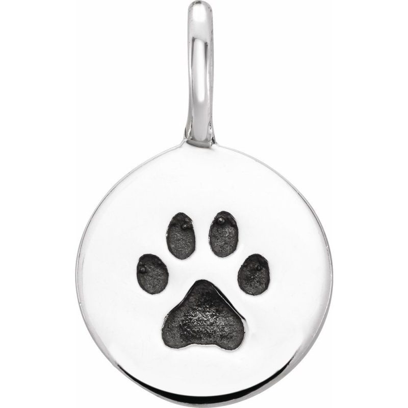 Small Sterling Silver Paw Print Charm