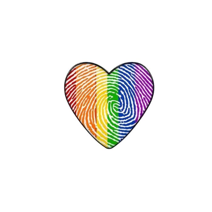 Rainbow of Love Heart Enamel Pin